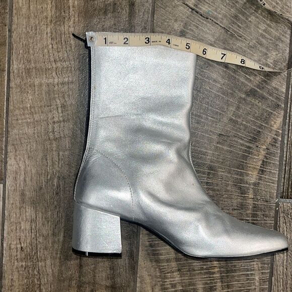 Vintage Bongo silver leather square toe 2” heel boots - Picture 7 of 7